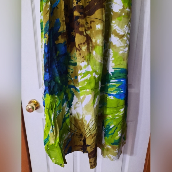 Vintage Y2K Cotton Summer Watercolour Print Dress - Picture 4 of 14